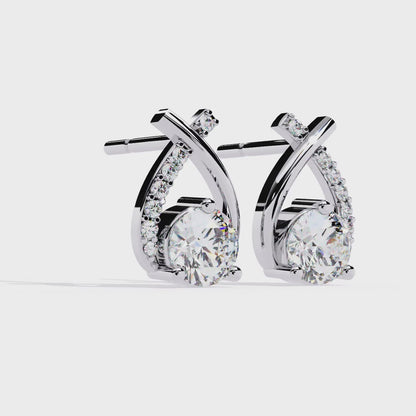 Eterna Twist Solitaire Earrings