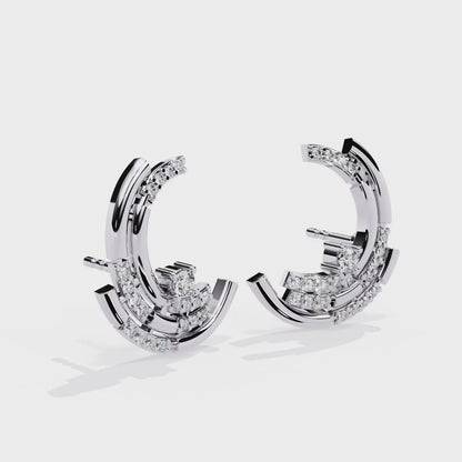 Orbit Cascade Diamond Hoop Earrings