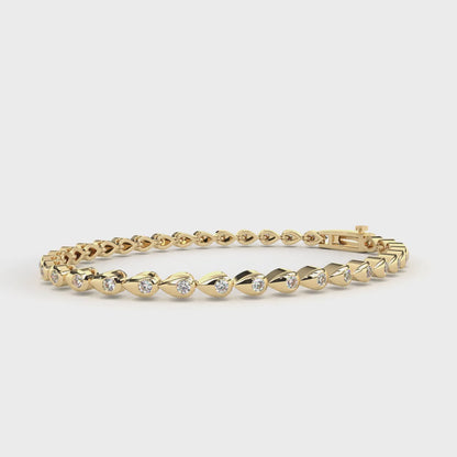 Twisted Diamond Link Tennis Bracelet