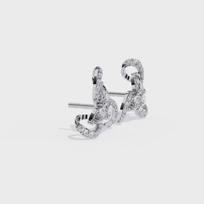 Twilight Swirl Diamond Stud Earrings