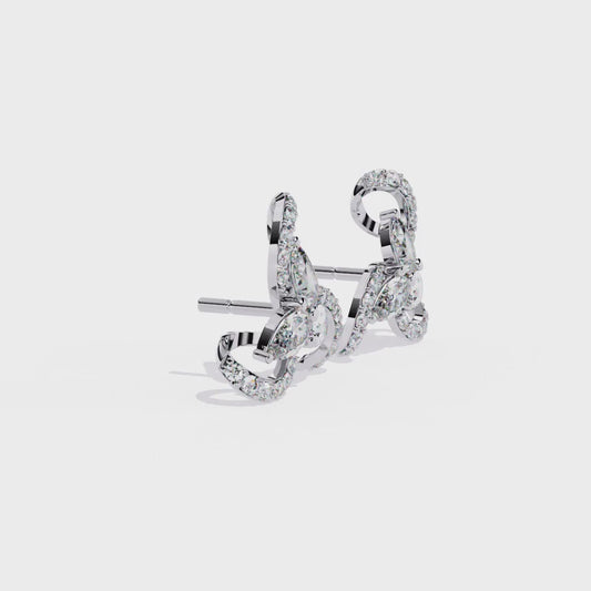 Twilight Swirl Diamond Stud Earrings
