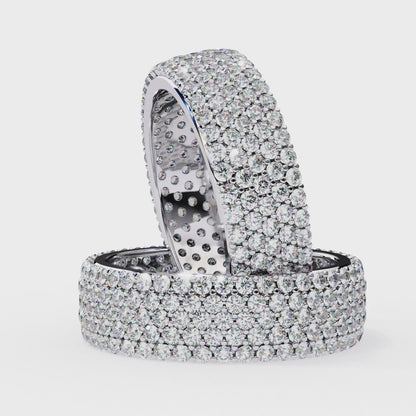 Multi-Row Pavé Diamond Eternity Band Ring