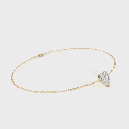 Diamond Heart Charm Bracelet