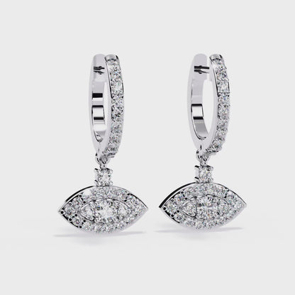 Evil Eye Halo Drop Earrings