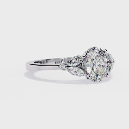 Elara Oval Bloom Diamond Ring