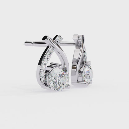 Eterna Twist Solitaire Earrings