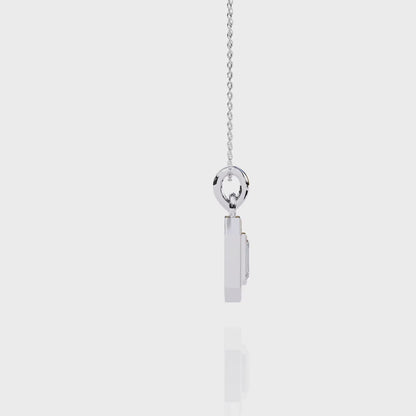Emerald Cut Halo Diamond Pendant