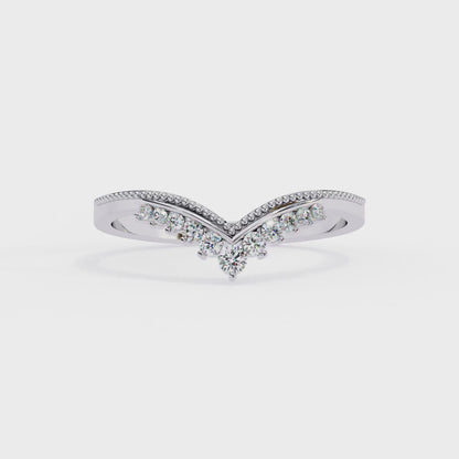 Crown Curve Diamond Ring