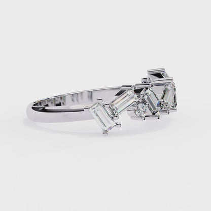 Zigzag Baguette Diamond Statement Ring