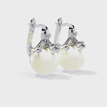 Celeste Pearl Crown Earrings