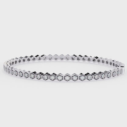 Hexa Link Diamond Tennis Bracelet