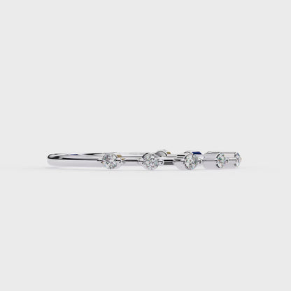Celeste Diamond Line Ring – Elegant Multi-Stone Minimal Band