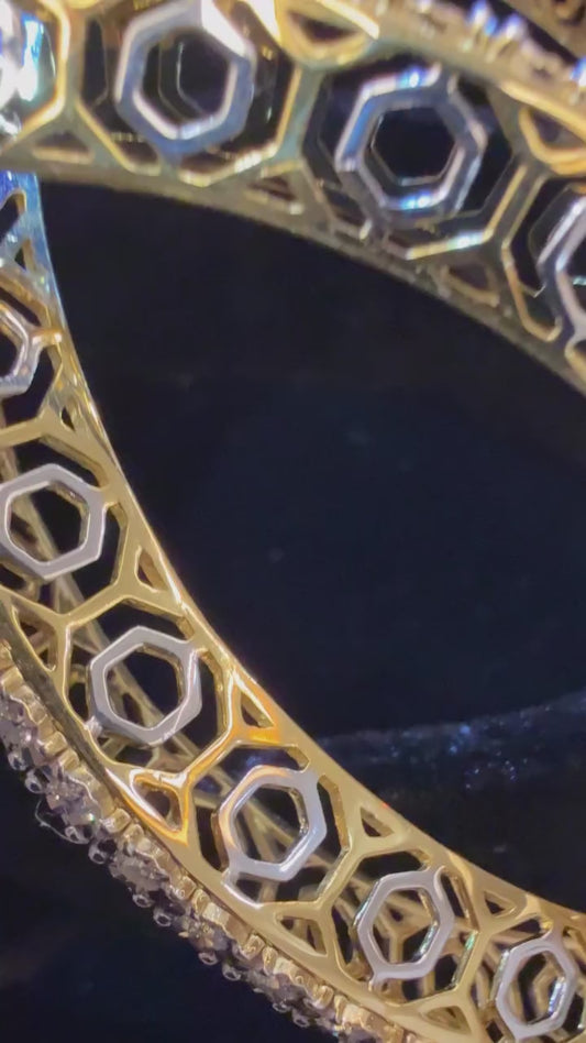 hexagon design tikli setting bangle