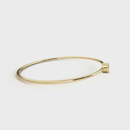 Minimalist Bezel Set Solitaire Diamond Bangle