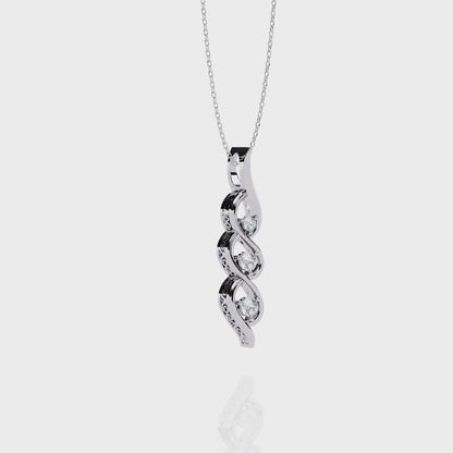 Celeste Spiral Diamond Drop Necklace