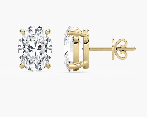 Solitaire Stud in 14KT Gold IGI Certified